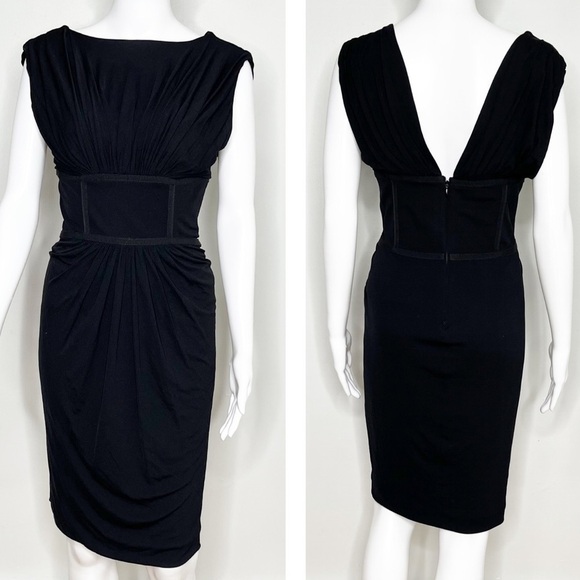 Giambattista Valli Dresses & Skirts - Giambattista Valli Black Empire Corset Waist Midi Formal Dress Black Tie Medium